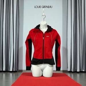 Women's Louis Garneau Cycling Jacket, Small, Black, Red, White 🚲